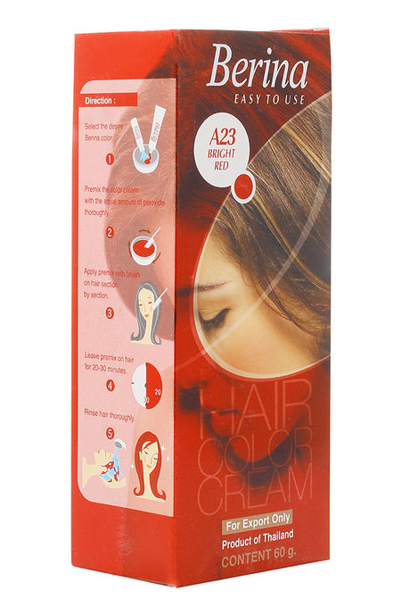 Buy Berina A23 Bright Red Hair Color Cream (60 g) at  online | Beauty  online