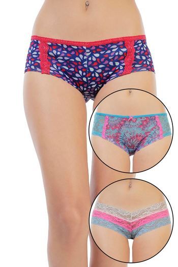 Buy Zivame Ultra Soft Pink Or Print Thong (Pack of 3)- Assorted