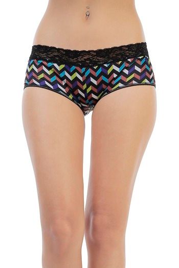 Buy Zivame Ultra Soft Print Plus Solid Hipster Brief (Pack of 3