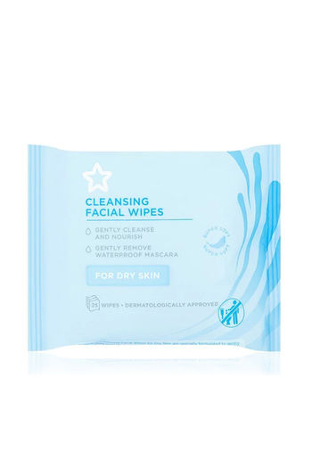 Superdrug Essential Facial Cleansing Wipes X25 (For Dry Sensitive Skin  Care) 1'S