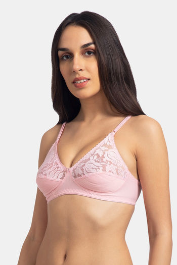 Buy Komli Single Layered Non-Wired Full Coverage Sag Lift Bra - Pink at Rs.250  online