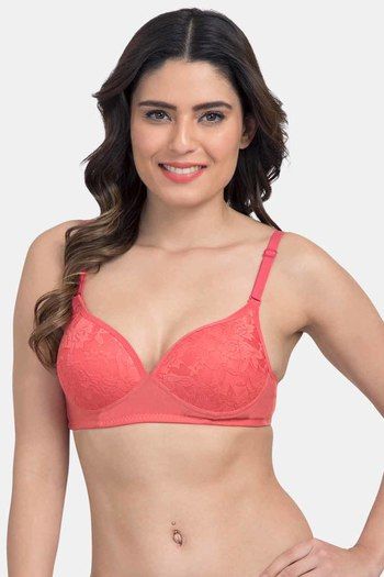 Buy Komli Double Layered Non-Wired Full Coverage Sag Lift Bra - Coral at  Rs.250 online
