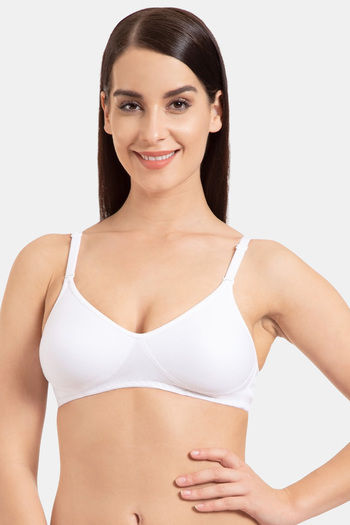 Non Wired Cotton Bra in White Feel Good Support