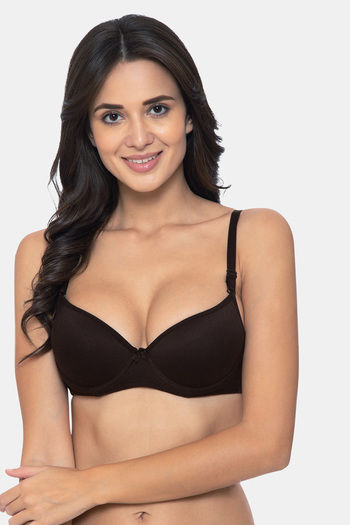 Buy Komli Double Layered Non Wired Full Coverage T-Shirt Bra - Skin at  Rs.320 online