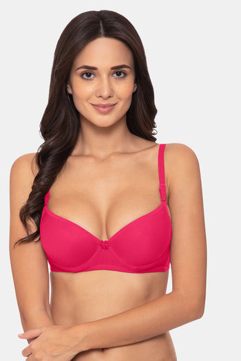 Buy Komli Padded Regular Wired 3/4Th Coverage Super Support Bra - Dark Pink  at Rs.273 online