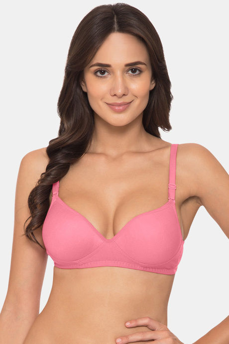 Light Pink 3/4th Coverage Thin Strap B-cup Skin Friendly Non-padded Plain  Cotton Bra With J-hook Closure Size: 28 at Best Price in New Delhi