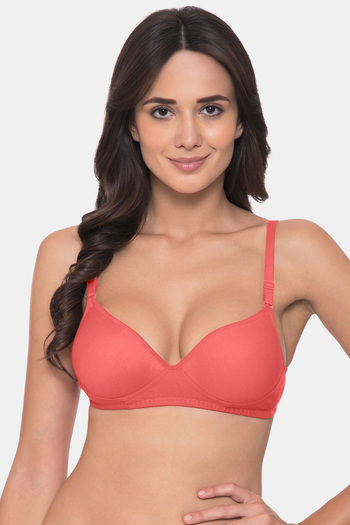 Buy Komli Padded Non-Wired 3/4Th Coverage T-Shirt Bra - Coral