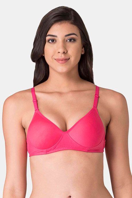 Komli Padded Non Wired Full Coverage T-Shirt Bra - Dark Pink