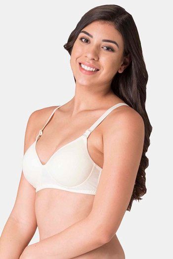 Buy Komli Padded Non Wired Full Coverage T-Shirt Bra - Off White