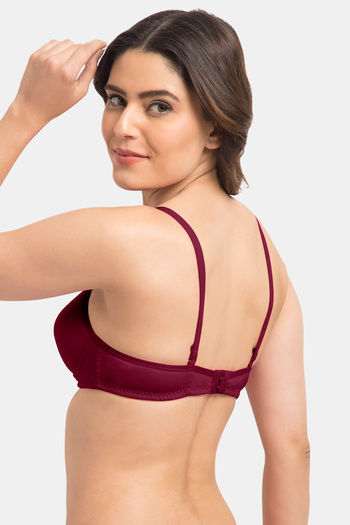 Buy Komli Padded Non-Wired Full Coverage T-Shirt Bra - Red at Rs.279 online