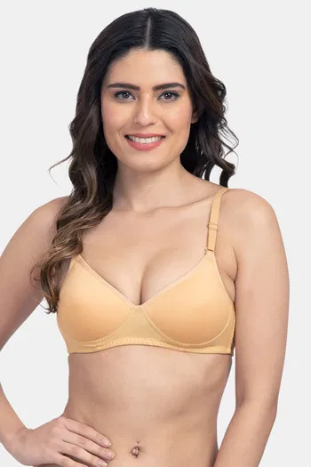 Buy Rosaline Everyday Double Layered Non Wired 3/4th Coverage T-Shirt Bra -  Blue Bird at Rs.245 online