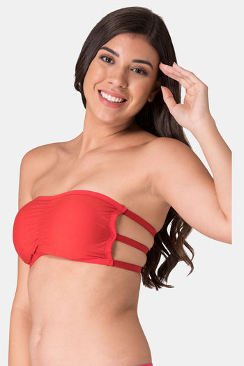 Buy Komli Padded Non Wired Medium Coverage Tube Bra - White at Rs.288  online