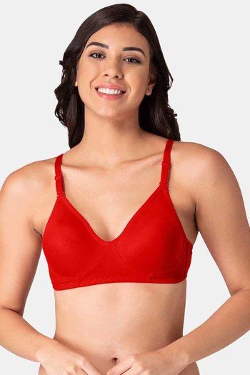 Buy Women's Zivame Maroon Solid Double Layered Non-Wired Full Coverage  Super Support Bra Online