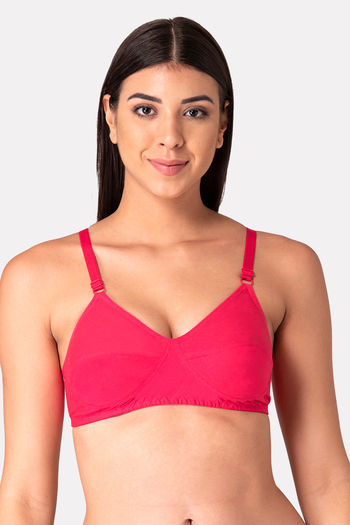 Buy Komli Double Layered Non Wired Full Coverage T-Shirt Bra - Dark Pink at  Rs.329 online