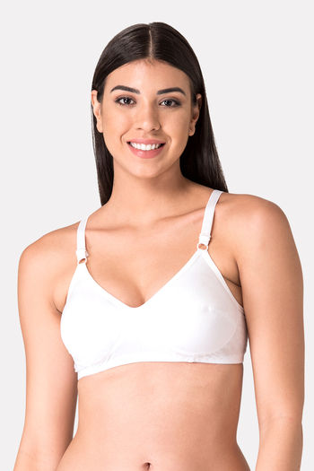 Buy Komli Double Layered Non Wired Full Coverage T-Shirt Bra - White at  Rs.329 online