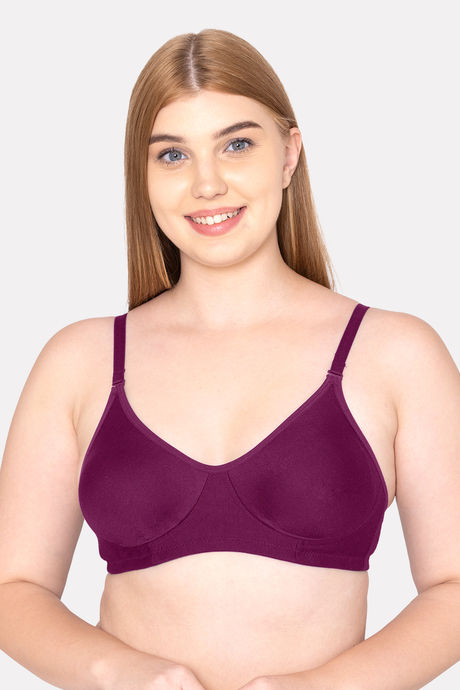 Buy Komli Double Layered Non Wired Full Coverage T-Shirt Bra - Magenta at Rs.266  online