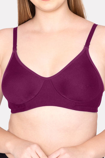 Buy Komli Double Layered Non Wired Full Coverage T-Shirt Bra - Magenta at  Rs.266 online