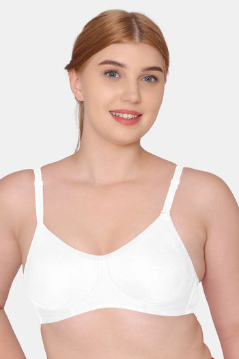 Buy Komli Double Layered Non Wired Full Coverage T-Shirt Bra - White