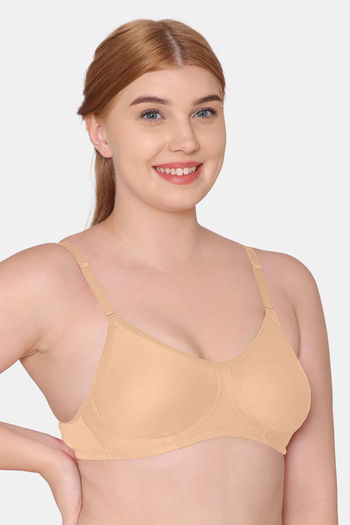 Buy Komli Double Layered Non Wired Full Coverage T-Shirt Bra - Skin at Rs.320  online