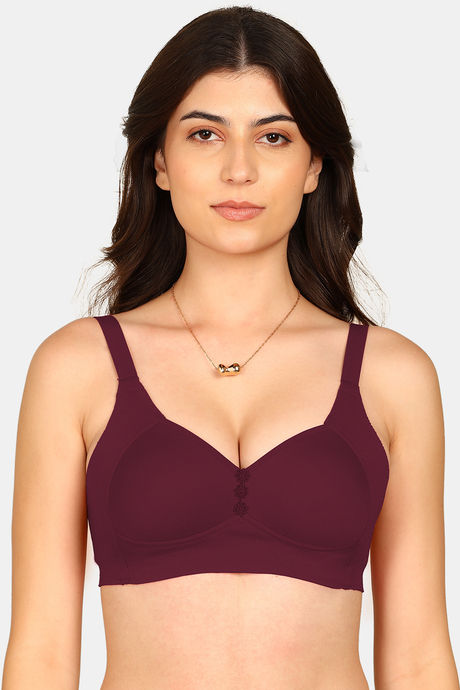 Komli Padded Non-Wired Full Coverage Minimiser Bra - Magenta