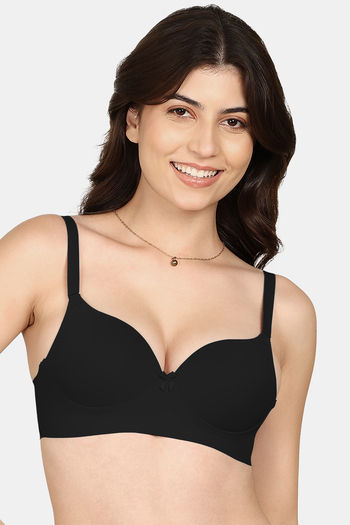 Buy Komli Non-Wired 3/4Th Coverage Push-Up Bra - Black