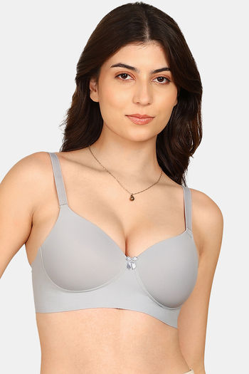 Buy Komli Padded Non-Wired Full Coverage T-Shirt Bra - Grey