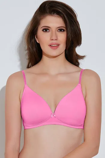 Buy Zivame Wear Me Everyday Padded Non Wired 3/4th Coverage T-Shirt  Bra-Pink at Rs.545 online