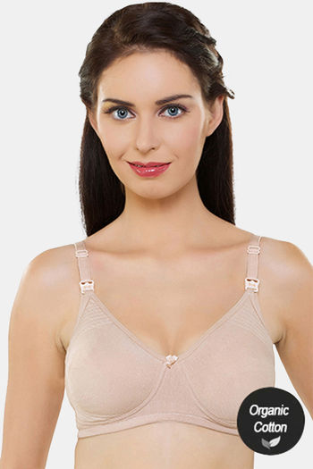 Buy InnerSense Organic Cotton Double Layered Wirefree Cotton Lined Nursing  Bra - Skin at Rs.741 online