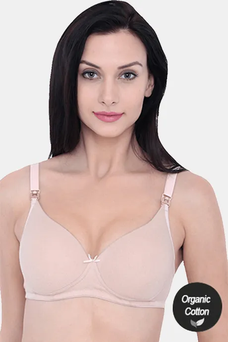 Inner Sense Organic Cotton Healthy Lace Back Lightly Padded Non-Wired Bra  at  Women's Clothing store