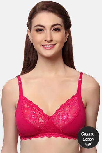Buy InnerSense Double Layered Full Coverage Natural Lift Balconette Neck  Lace Bra - Fuschia Pink at Rs.663 online