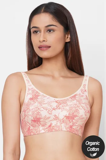 Buy Rosaline Everyday Double Layered Non Wired 3/4th Coverage Bralette -  Winter Bloom Pt at Rs.220 online