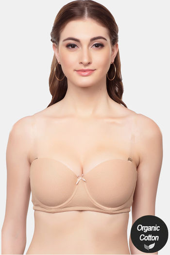 Buy InnerSense Organic & Antimicrobial Padded Wired Strapless Bra - Skin at  Rs.846 online