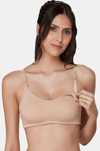 Buy Zivame Maternity Double Layered Non Wired 3/4th Coverage Maternity / Nursing  Bra - Wedgewood at Rs.398 online