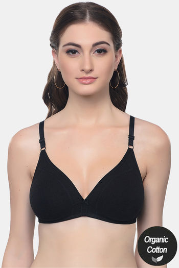 Buy InnerSense Organic & Antimicrobial Double Layered Wirefree Super Support Bra - Black