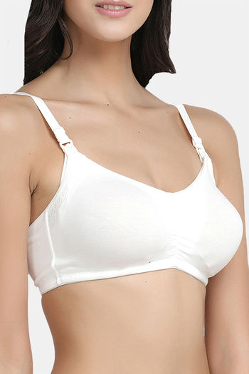 Buy InnerSense Organic Cotton Anti Microbial Soft Nursing Bra With  Removable Pads ( Pack Of 2) - White at Rs.1435 online