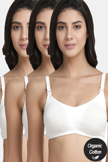 Buy Inner Sense Organic Cotton Antimicrobial Nursing Bra Pack of 3 - Nude  Online