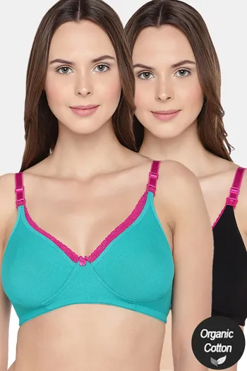 Buy InnerSense Organic Anti Microbial Laced Soft Nursing Bra (Pack Of 2) - Assorted