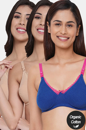 Women's Non Padded Non Wired Full Coverage Bra with No Spillage (Pack of  2)-ELSA