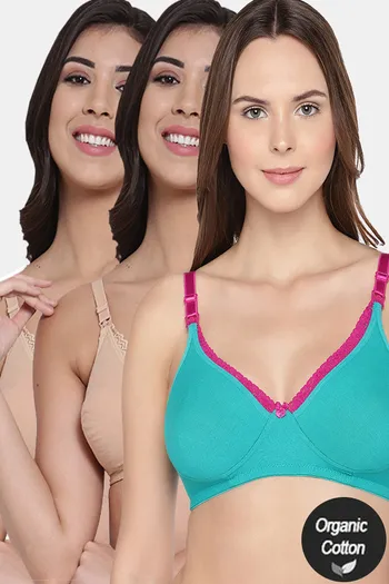 Inner Sense Women’s Organic Cotton Bamboo Soft Feeding bra for Women |  Wire-free, Non-padded, Full coverage, Maternity bra