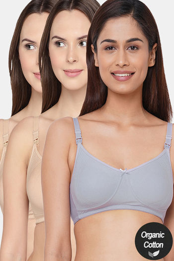 Buy InnerSense Organic Anti Microbial Soft Feeding Bra (Pack Of 3) - Multicolor