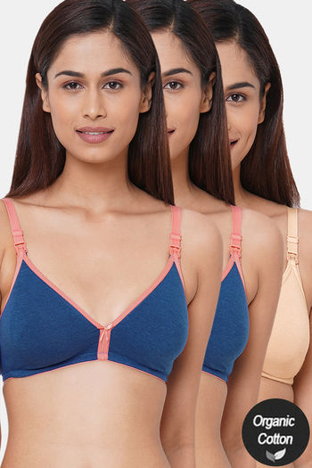 Buy InnerSense Organic Anti Microbial Soft Nursing Bra ( Pack Of 3) -  Assorted at Rs.1647 online