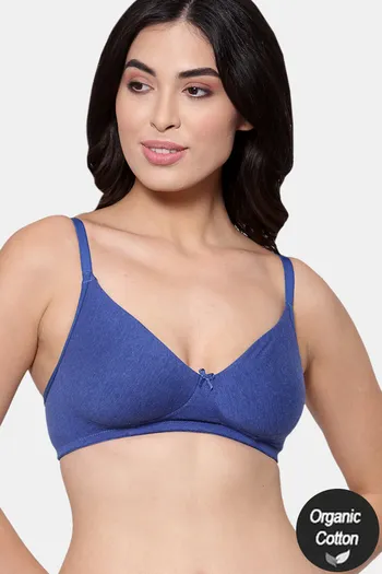 Buy InnerSense Organic Cotton Anti Microbial Seamless Everyday Bra - Blue  at Rs.629 online