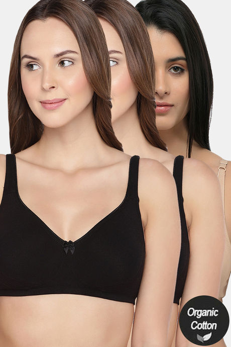 Buy InnerSense Organic Cotton Anti Microbial Seamless Side Support Bra  (Pack Of 3) - Assorted at Rs.1653 online