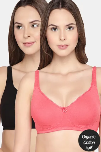 Buy InnerSense Organic Cotton Anti Microbial Seamless Side Support Bra  (Pack Of 2) - Assorted at Rs.1075 online