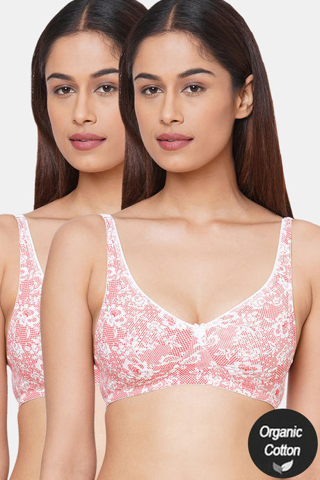 Buy Zivame Rosaline Soft Cotton Side Panel Lace Bra - Pink N Print online