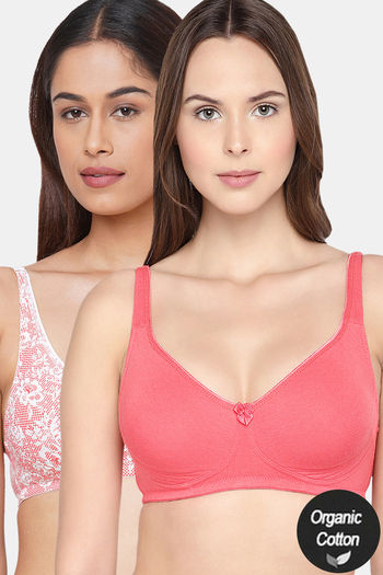 Buy InnerSense Organic Cotton Anti Microbial Seamless Side Support Bra  (Pack Of 2) - Assorted at Rs.931 online