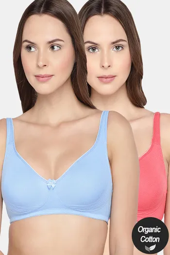 Buy InnerSense Organic Cotton Anti Microbial Seamless Side Support Bra (Pack Of 2) - Assorted