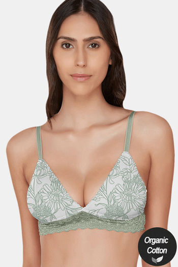 Buy Zivame Delicate Lace Overlay Gentle Push Up Bra-Turquoise at Rs.1195  online