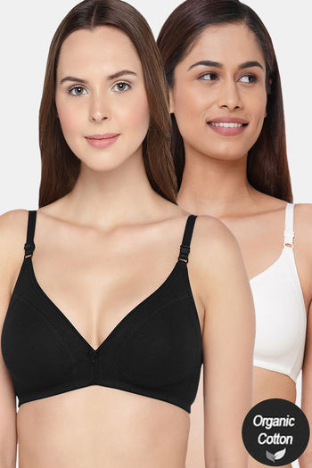 Buy InnerSense Organic Cotton Anti Microbial Seamless Triangular Bra With Supportive Stitch (Pack Of 2) - Assorted