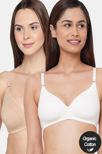 Buy InnerSense Organic Cotton Anti Microbial Seamless Triangular Bra With  Supportive Stitch (Pack Of 2) - Assorted at Rs.922 online